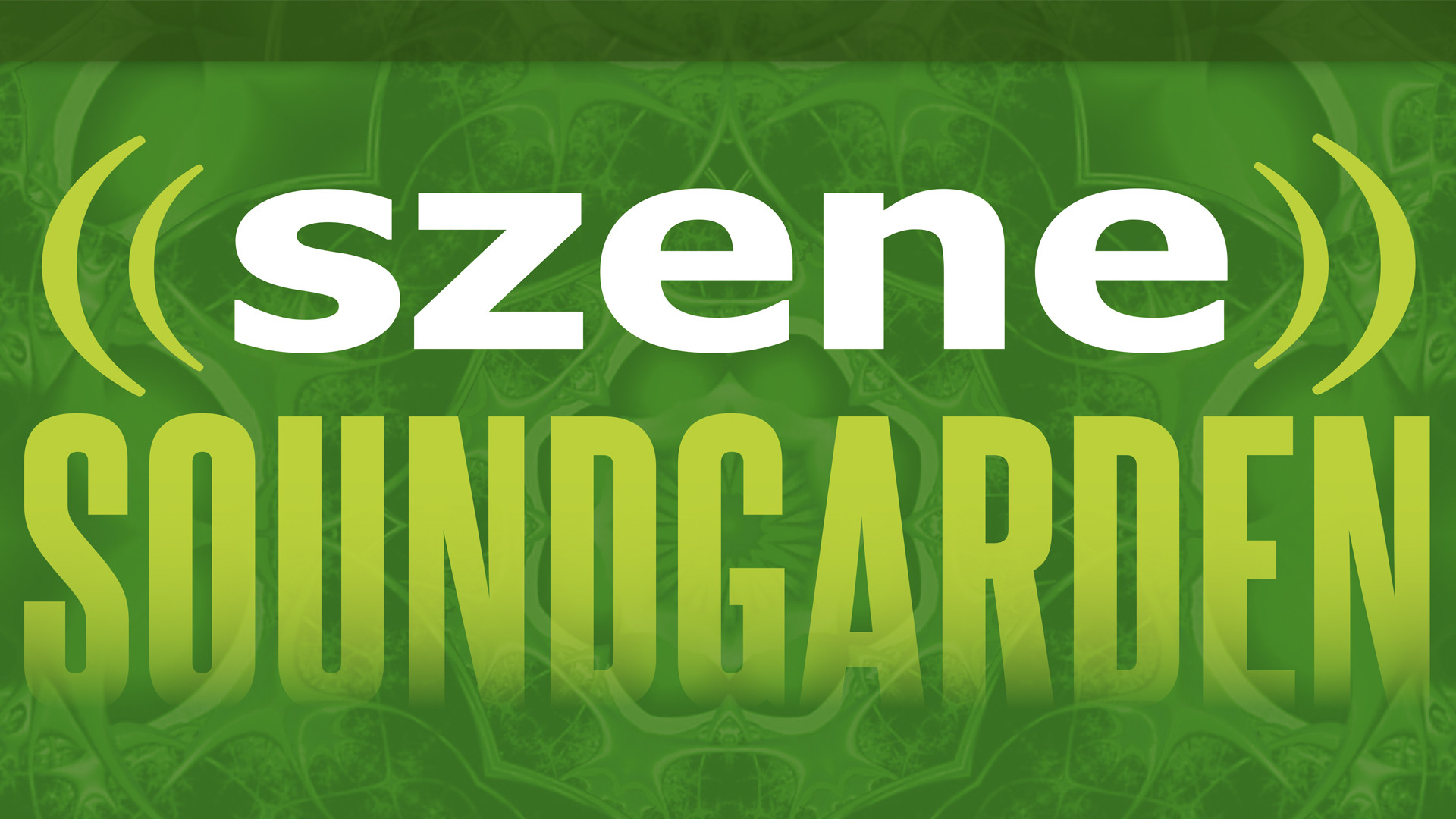 © szene wien Ein grüner Banner mit der Aufschrift ((szene)) Soundgarden