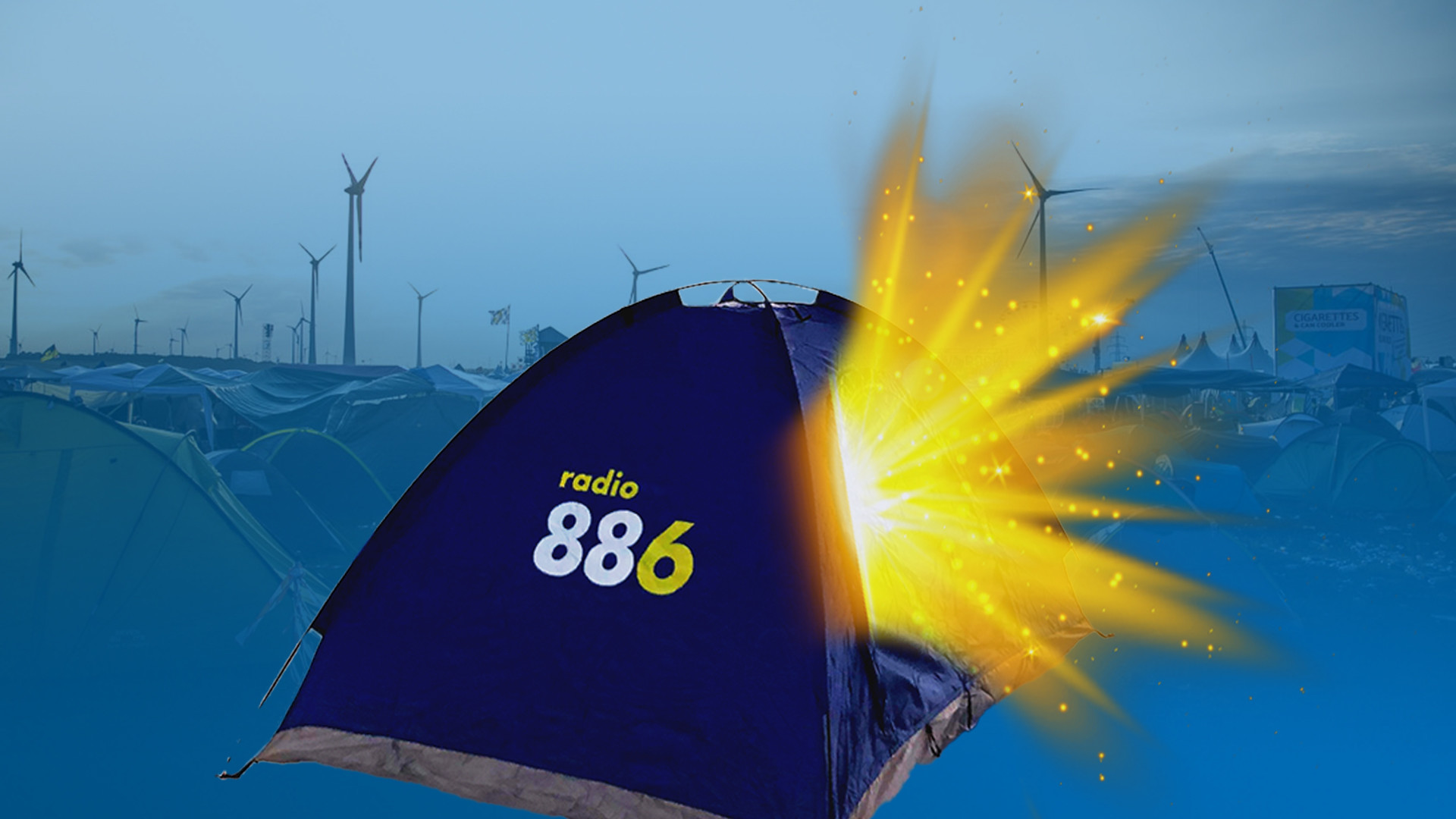 © Patrick Wally Ein 88.6 Zelt aus dem es herausstrahlt