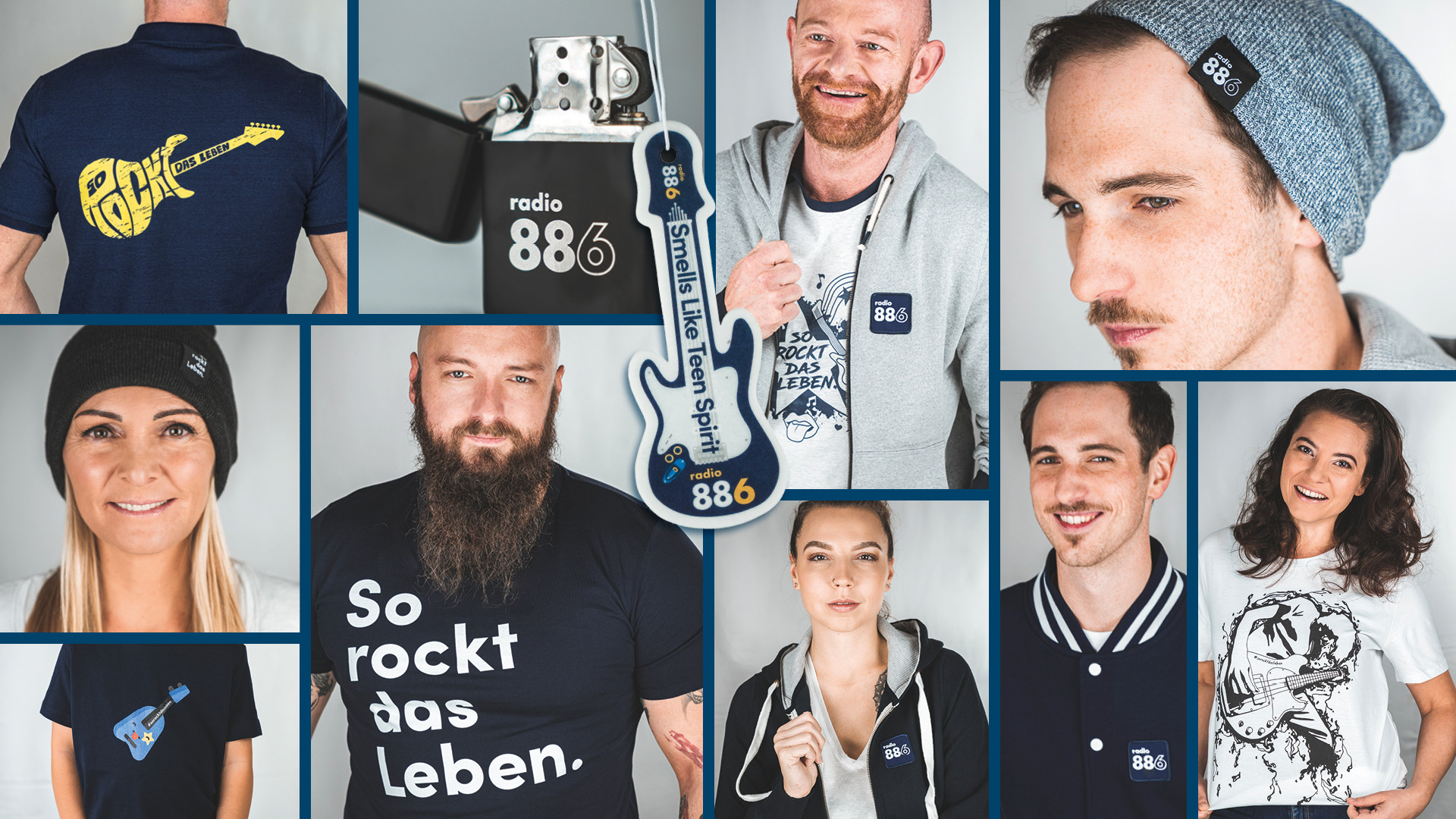 Übersicht unterschiedlicher Artikel des 88.6 Webshops