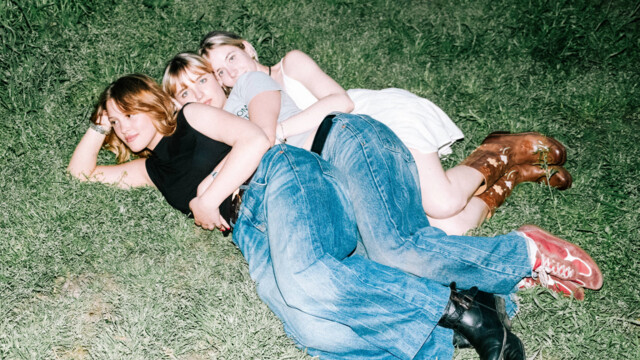 Die Band liegt nebeneinander im Gras