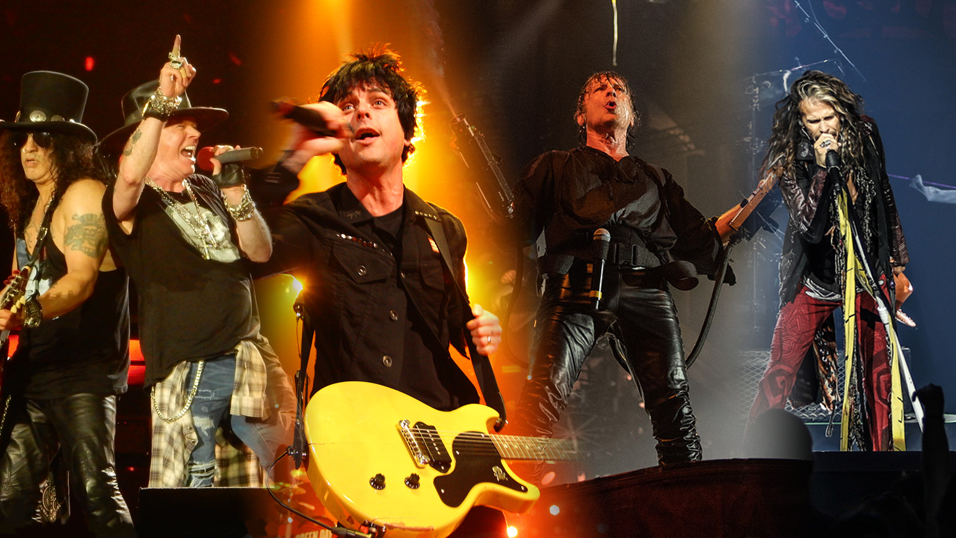 Guns N Roses, Green Day, Iron Maiden und Aerosmith