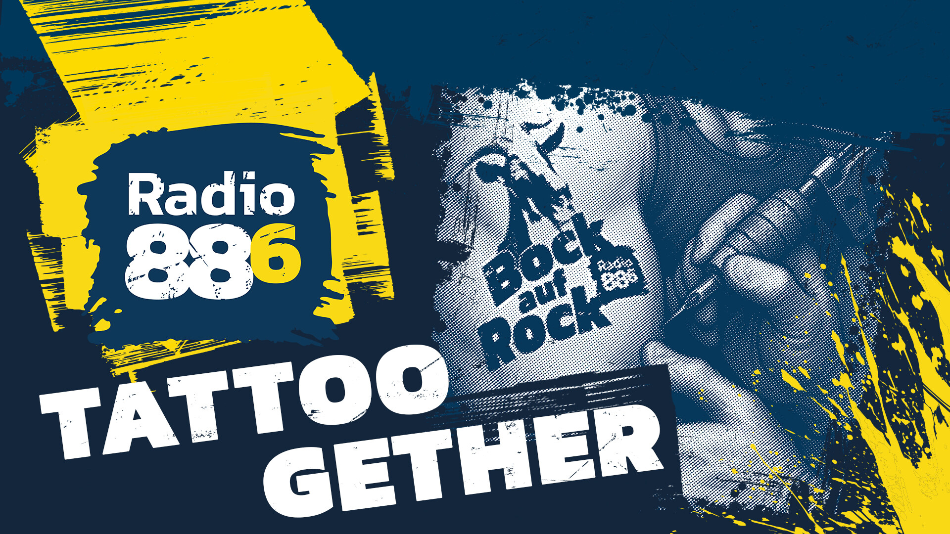 ein Oberarm auf den der Bock auf Rock tätowiert wird