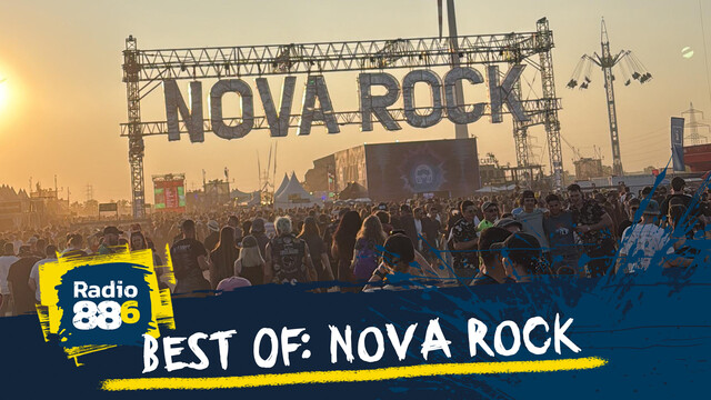 Nova Rock Gelände bei Sonnenuntergang