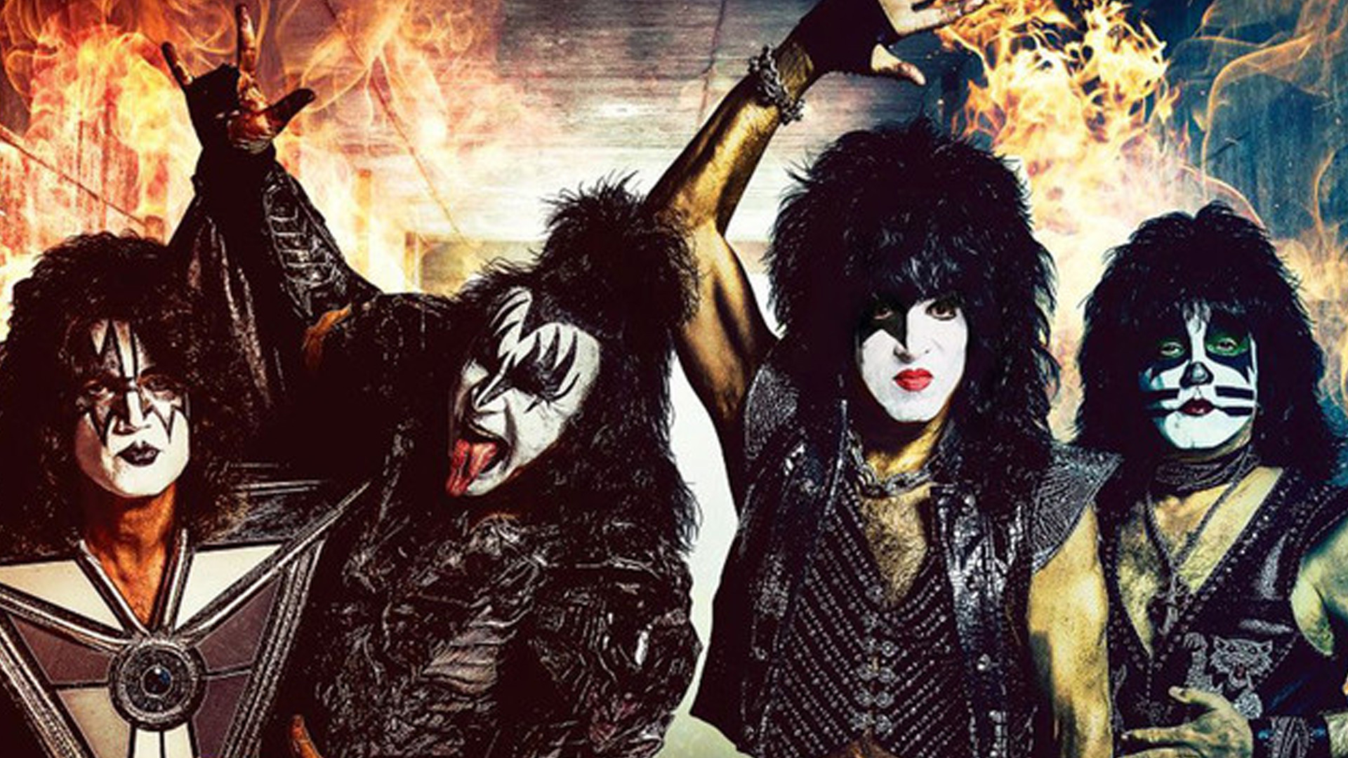 KISS Bandmitglieder von Kiss im Kostüm