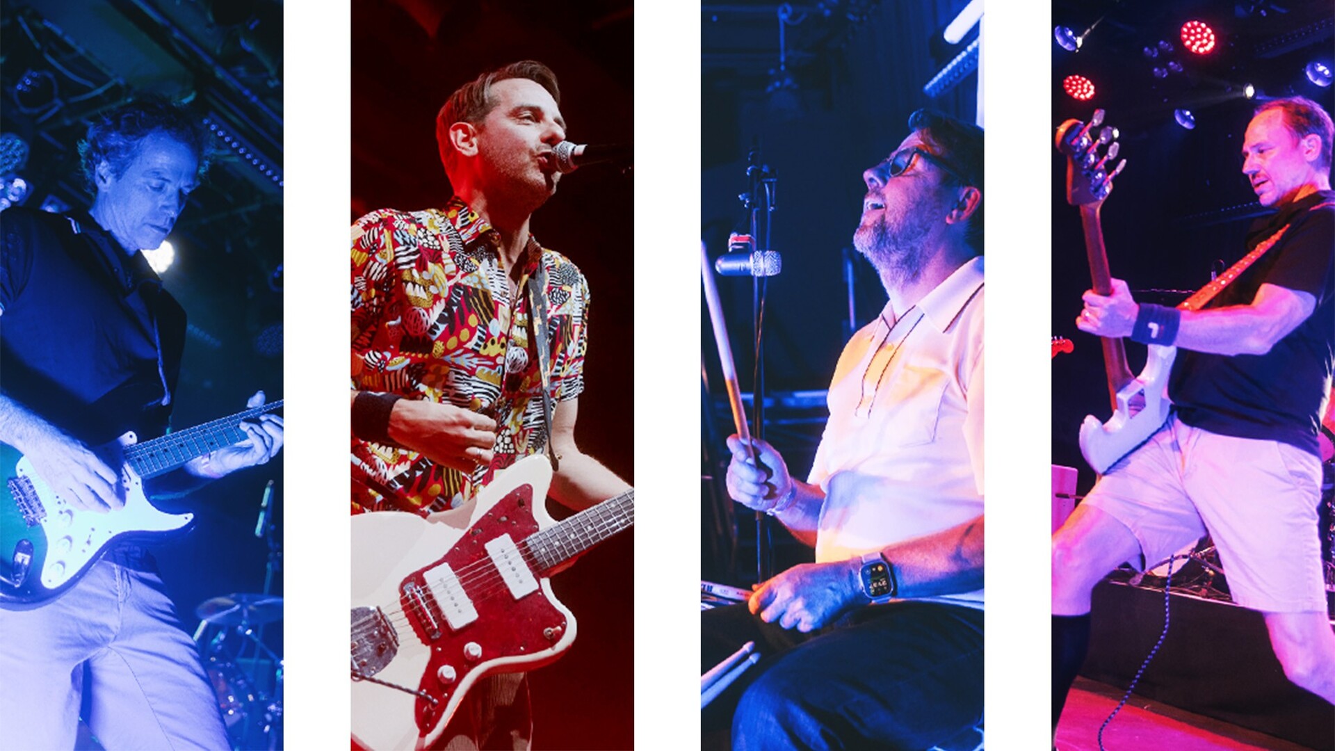 Heinz aus Wien Eine Collage aus Bühnenfotos der Bandmitglieder
